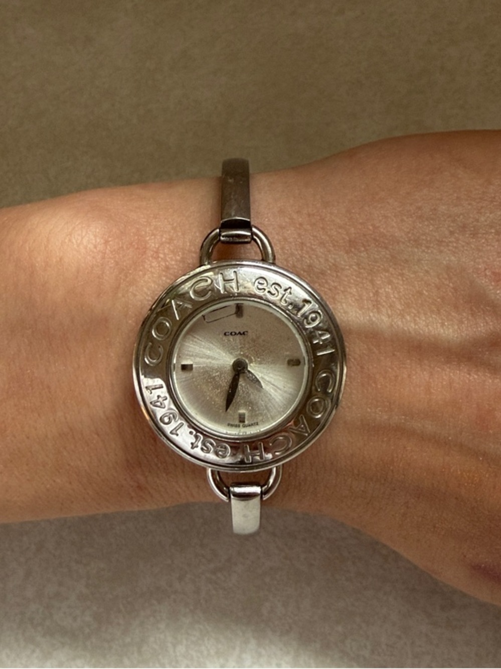 Coach Silver Round Bangle Watch